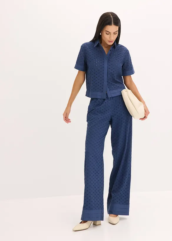 Camicetta con ricami traforati, bonprix