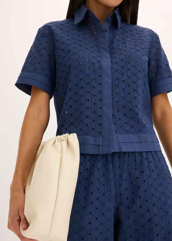 Camicetta con ricami traforati, bonprix