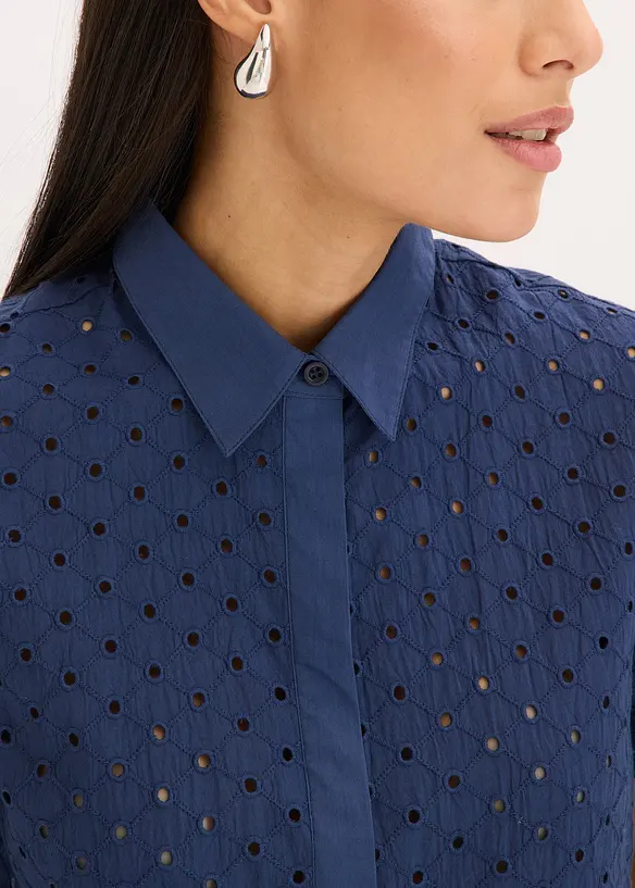 Camicetta con ricami traforati, bonprix