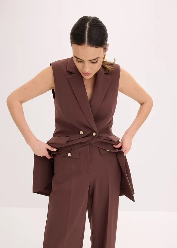 Gilet lungo stile blazer, bonprix