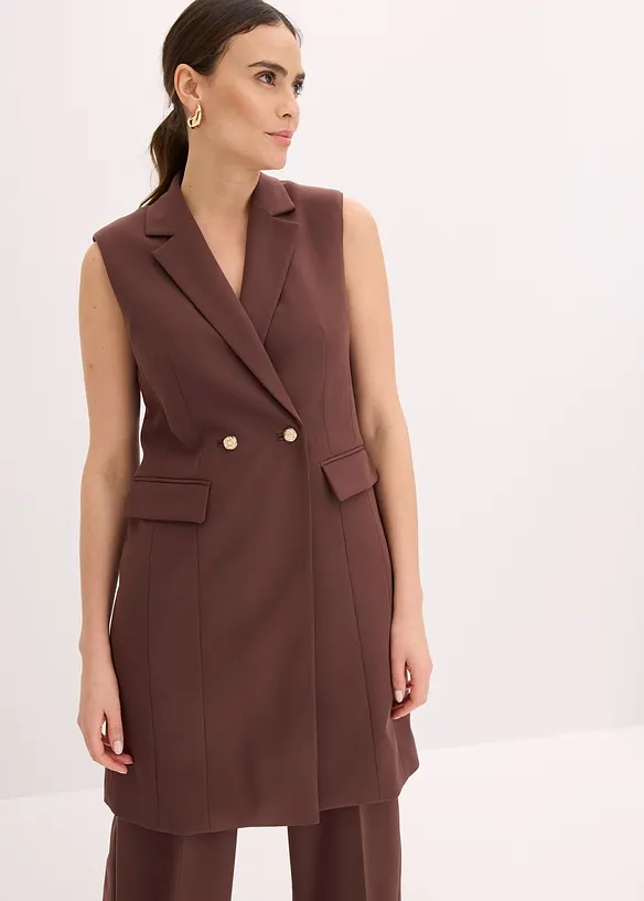 Gilet lungo stile blazer, bonprix