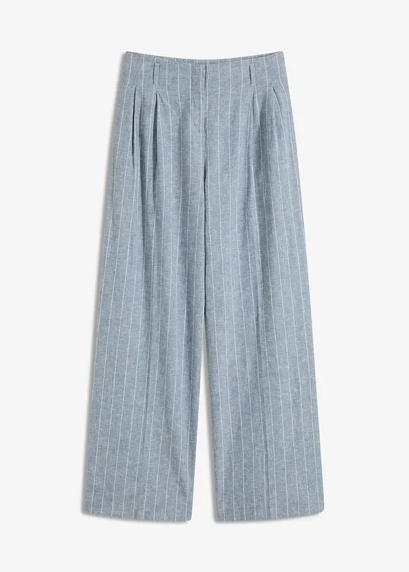 Pantaloni con pinces in misto lino, bonprix