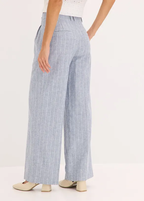 Pantaloni con pinces in misto lino, bonprix