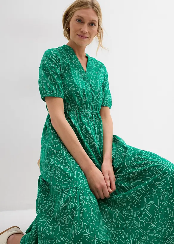 Abito midi largo in puro cotone, bonprix
