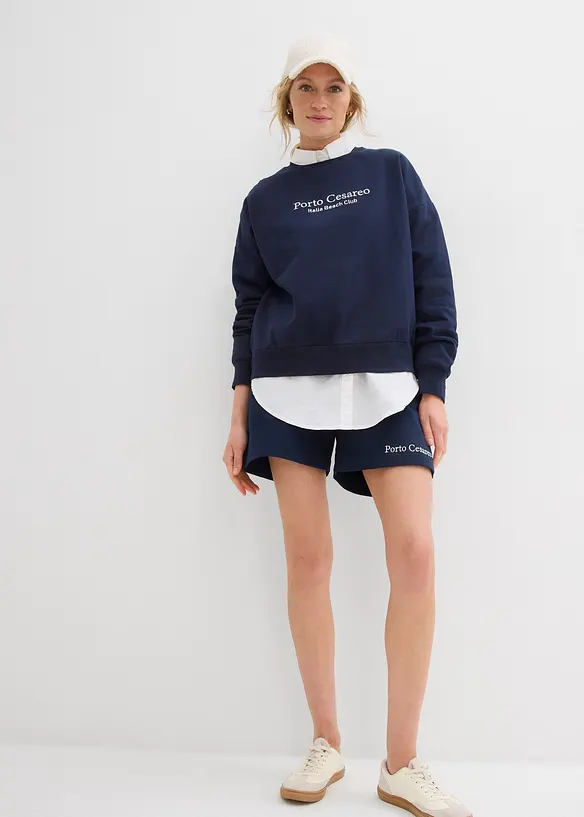 Felpa oversize con ricamo, bonprix