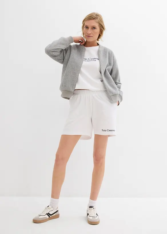 Shorts in felpa con ricami, bonprix