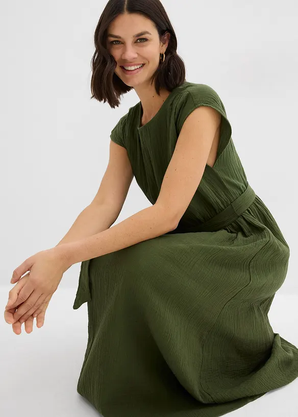 Abito midi in puro cotone, bonprix