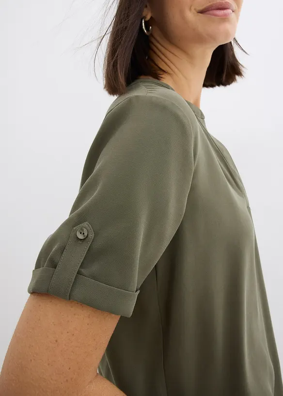 Blusa in misto viscosa fluente con maniche corte, bonprix