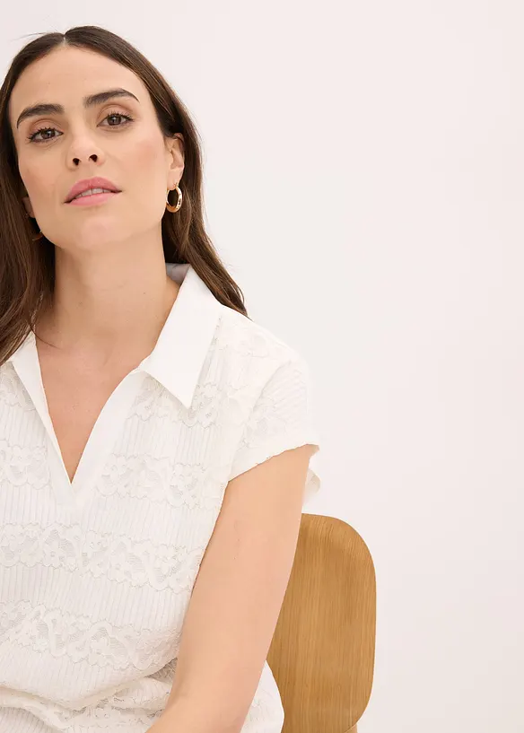 Polo con pizzo, bonprix