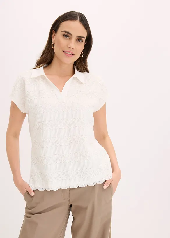 Polo con pizzo, bonprix