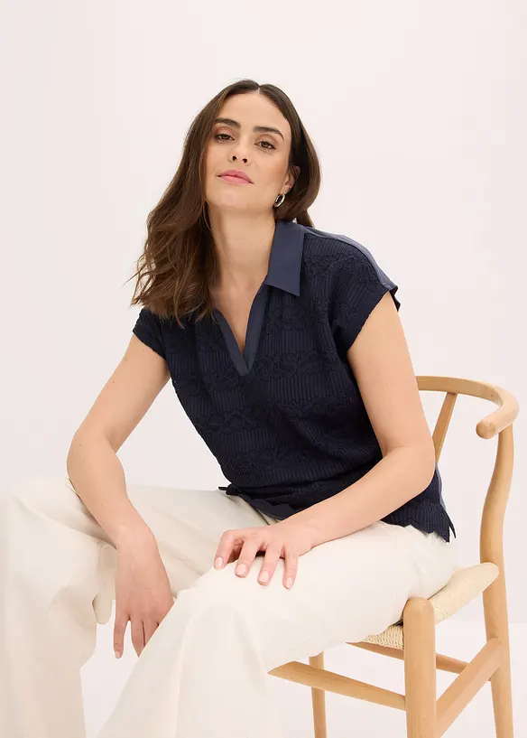 Polo con pizzo, bonprix