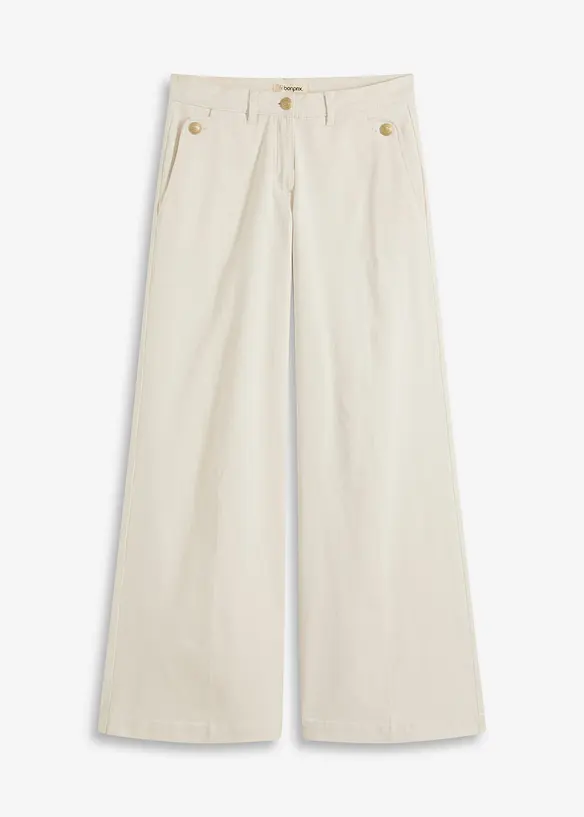 Pantaloni wide leg elasticizzati, bonprix