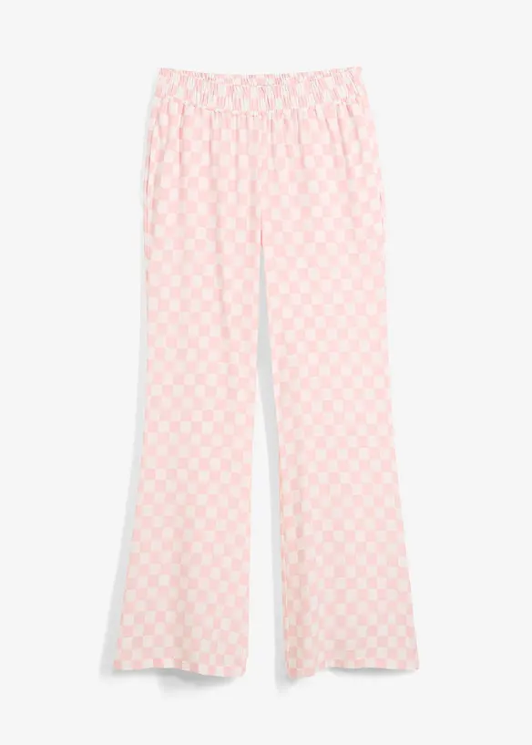 Pantaloni a palazzo a quadri in viscosa fluente, bonprix