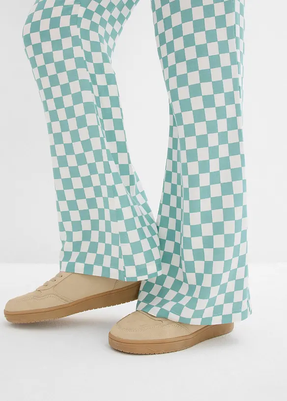 Pantaloni a palazzo a quadri in viscosa fluente, bonprix
