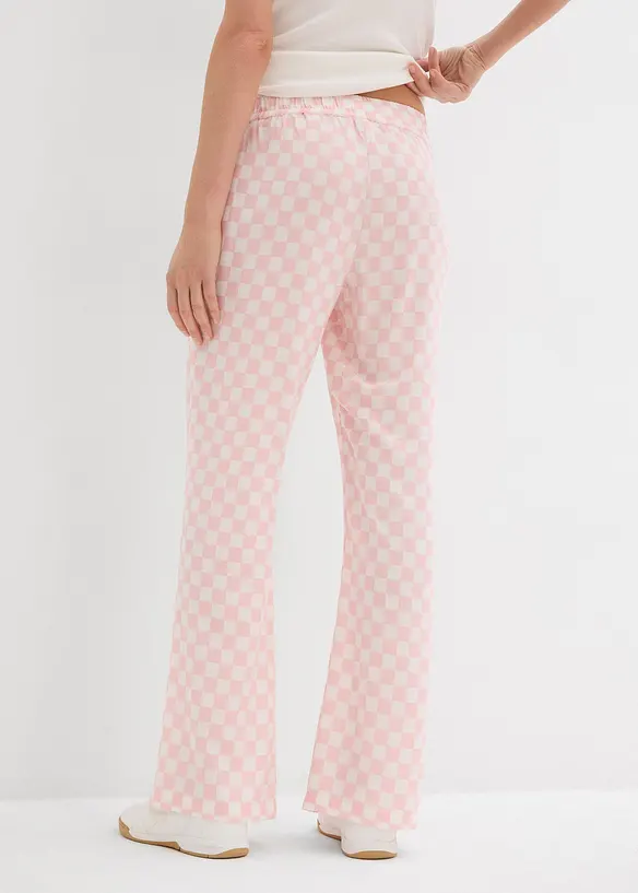Pantaloni a palazzo a quadri in viscosa fluente, bonprix