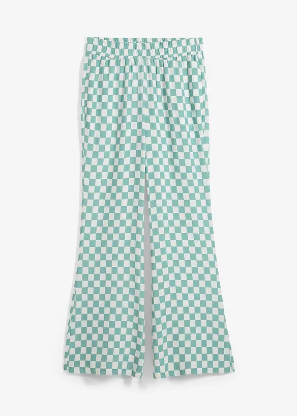 Pantaloni a palazzo a quadri in viscosa fluente, bonprix