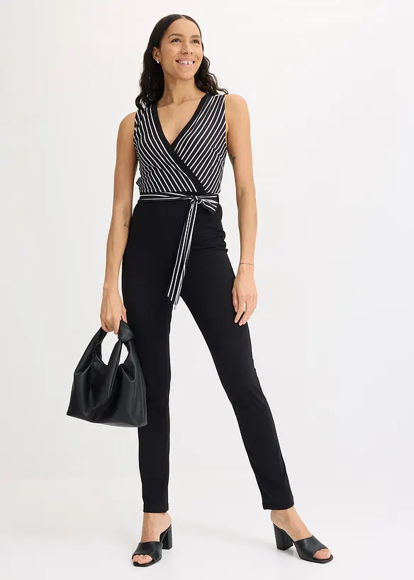 Tuta elegante in jersey a righe, bonprix