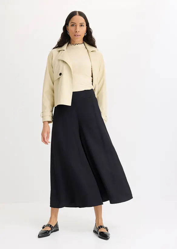 Pantaloni culotte con leggero effetto crinkle, bonprix