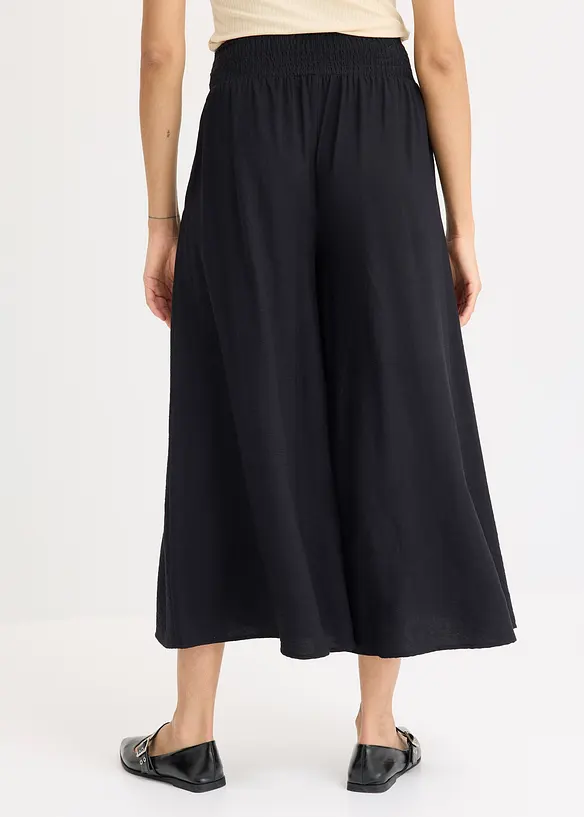 Pantaloni culotte con leggero effetto crinkle, bonprix