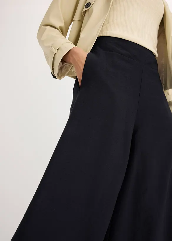 Pantaloni culotte con leggero effetto crinkle, bonprix