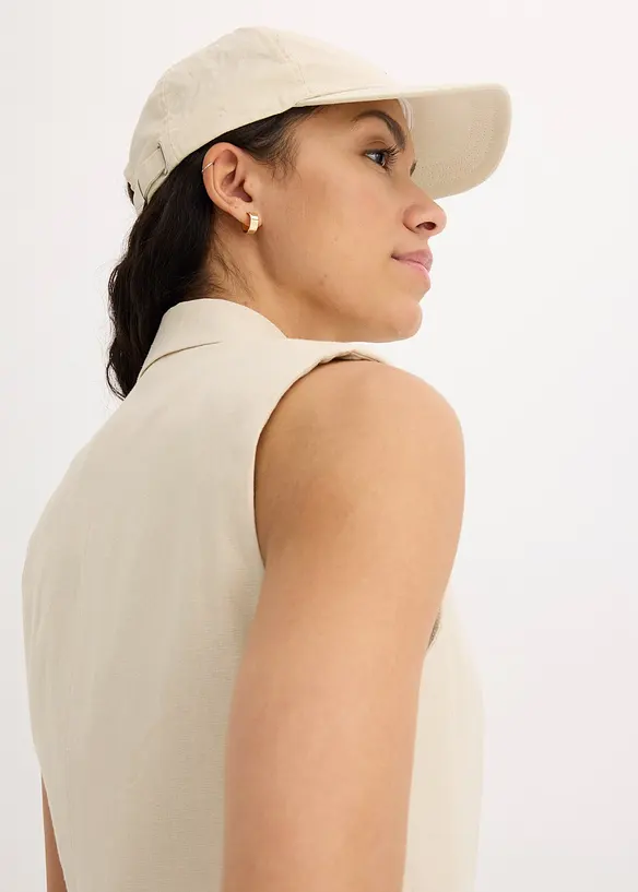 Blazer senza maniche in misto lino, bonprix