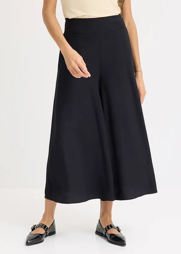 Pantaloni culotte con leggero effetto crinkle, bonprix