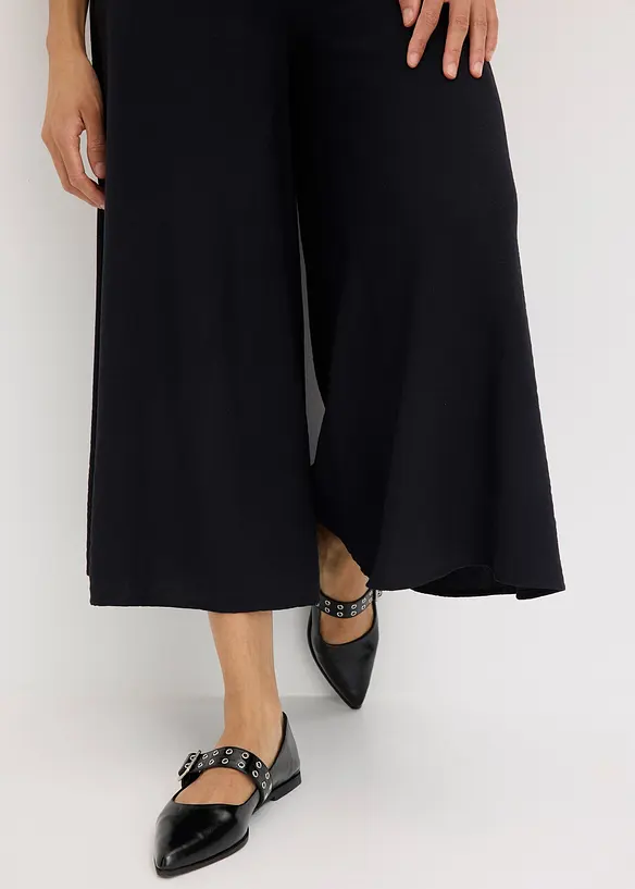 Pantaloni culotte con leggero effetto crinkle, bonprix