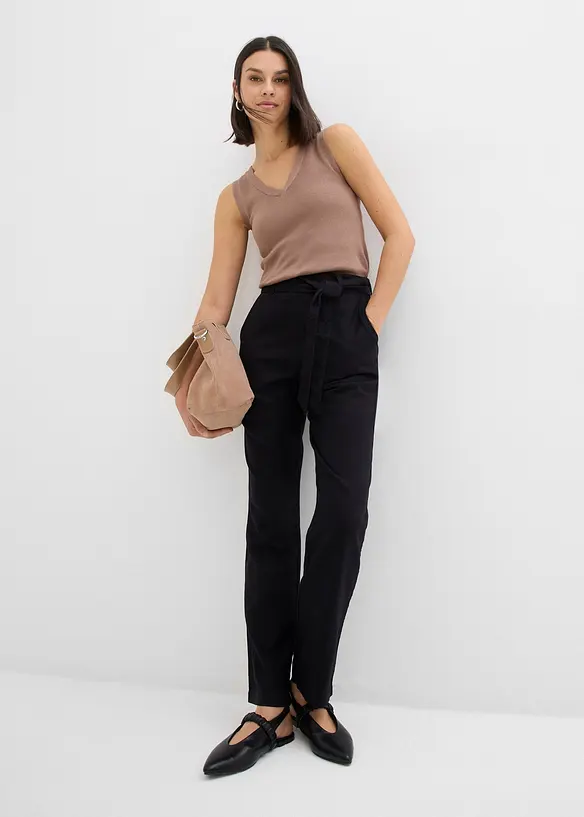 Pantaloni in misto lino e viscosa leggero, bonprix