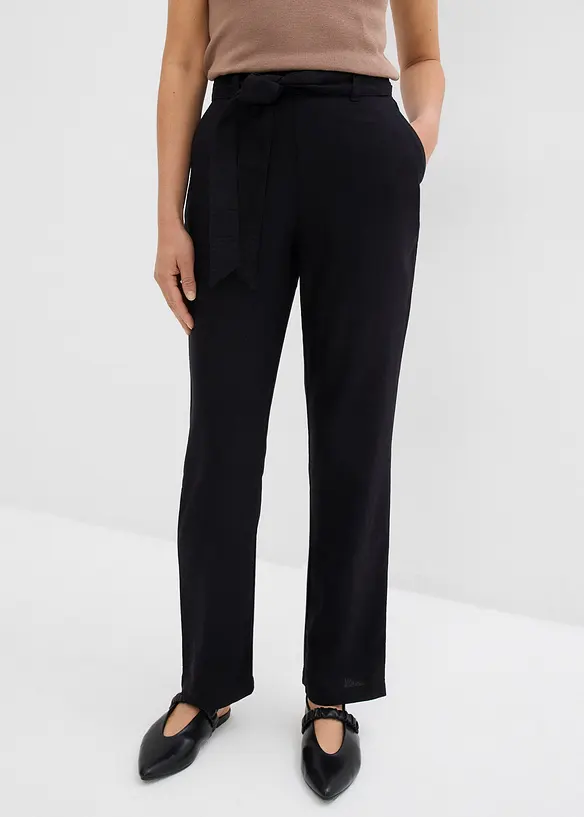 Pantaloni in misto lino e viscosa leggero, bonprix
