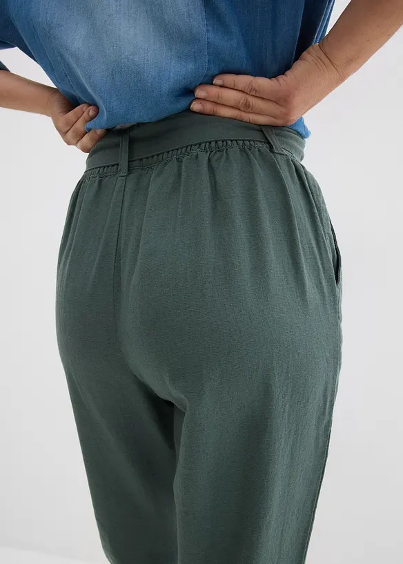 Pantaloni in misto lino e viscosa leggero, bonprix