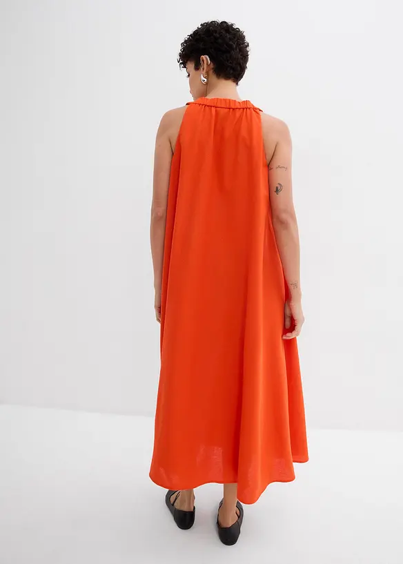 Abito midi svasato in misto viscosa, bonprix