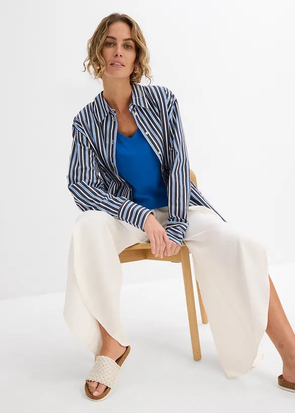 Pantaloni cropped con spacco, bonprix