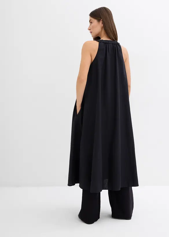 Abito midi svasato in misto viscosa, bonprix