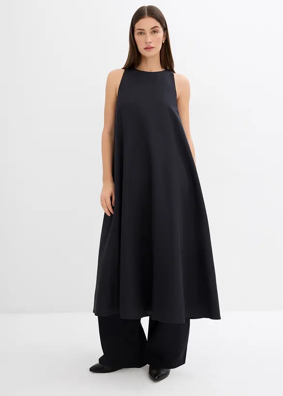 Abito midi svasato in misto viscosa, bonprix