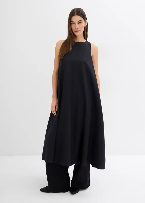 Abito midi svasato in misto viscosa, bonprix