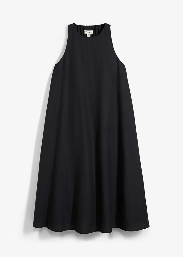 Abito midi svasato in misto viscosa, bonprix