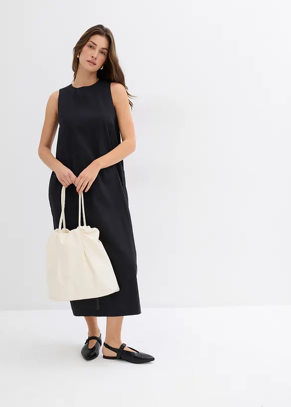 Abito lungo in misto viscosa con tasche, bonprix