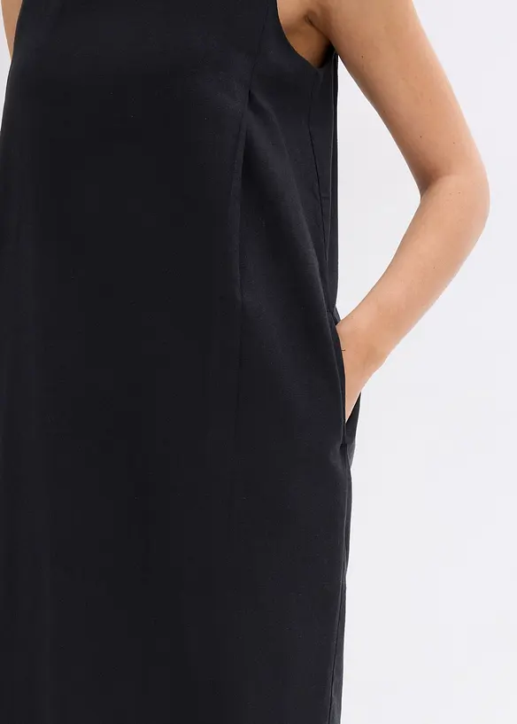 Abito lungo in misto viscosa con tasche, bonprix