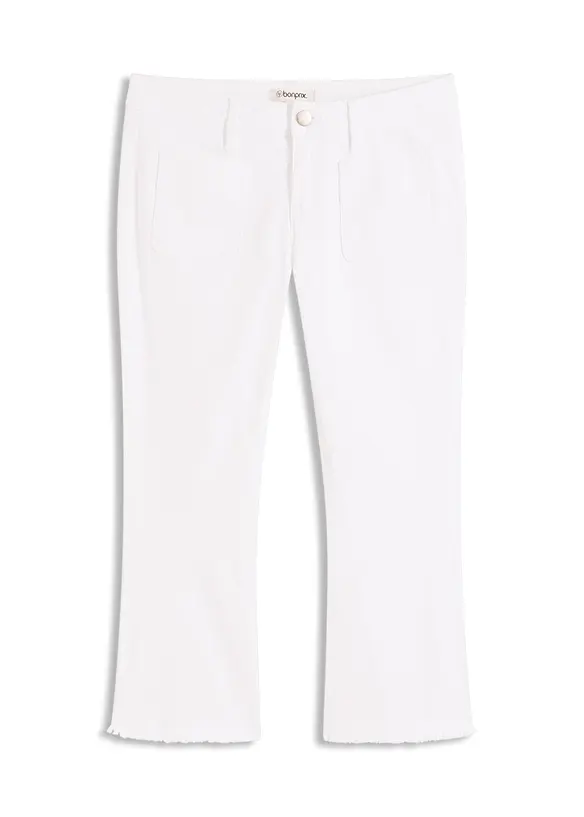 Pantaloni capri in cotone elasticizzato, bonprix