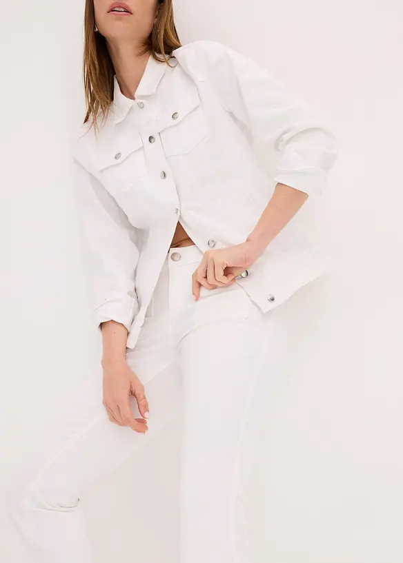 Pantaloni capri in cotone elasticizzato, bonprix