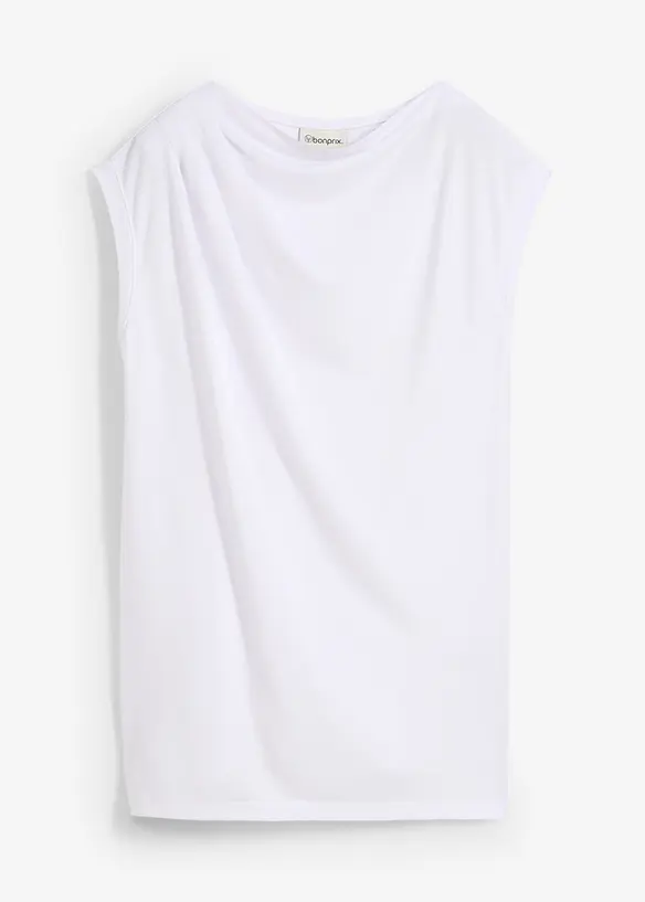 Maglia in morbido tessuto misto viscosa con scollo a cascata, bonprix