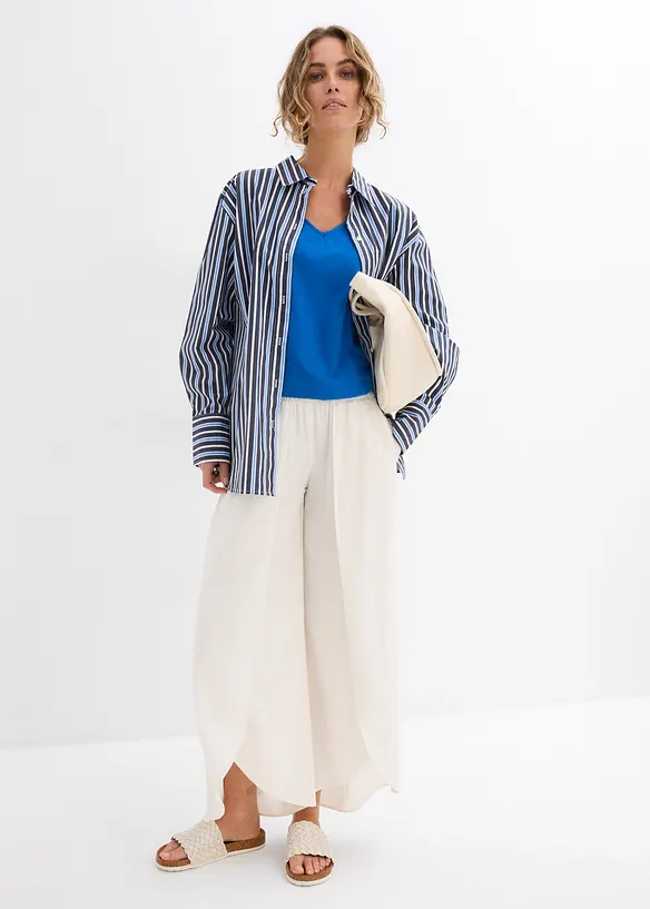 Pantaloni cropped con spacco, bonprix