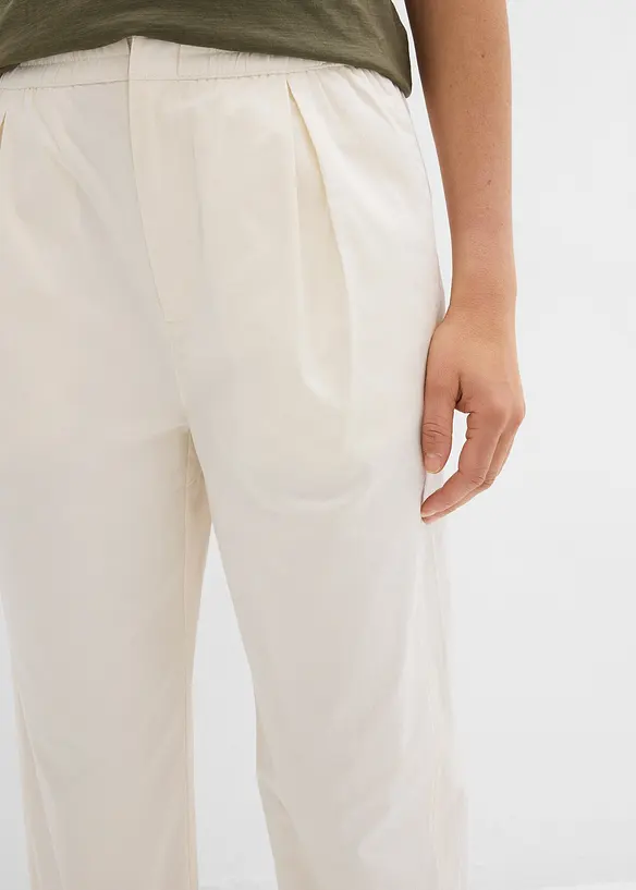 Pantaloni a carota in misto cotone elasticizzato, bonprix