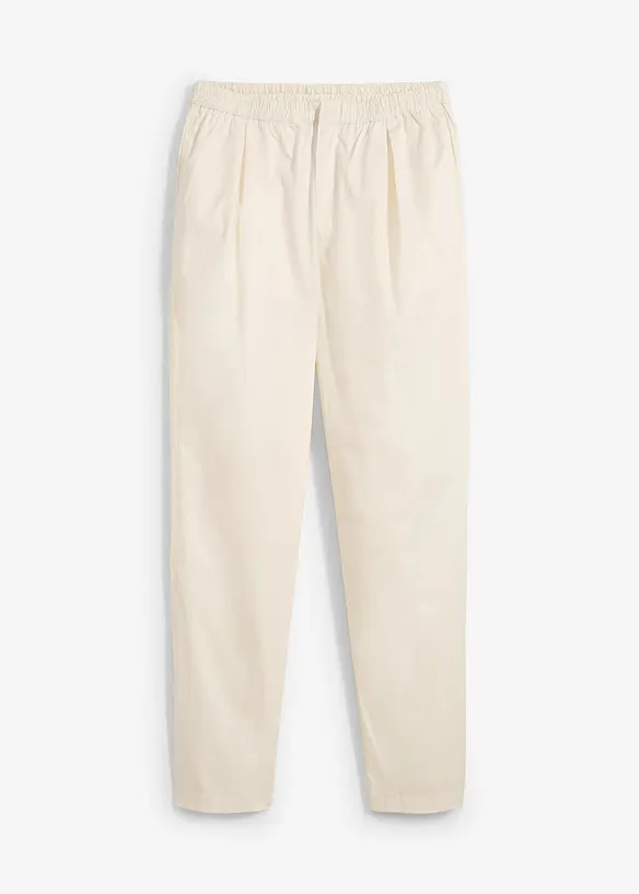 Pantaloni a carota in misto cotone elasticizzato, bonprix