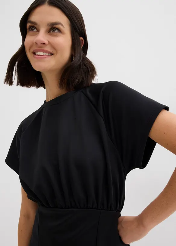 Abito in maglina con arricciatura, bonprix