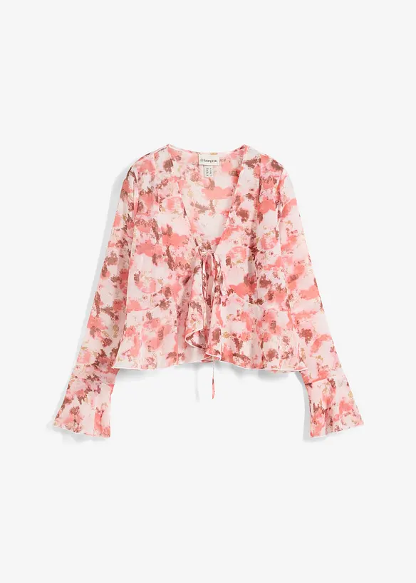 Blusa di chiffon con volant, bonprix