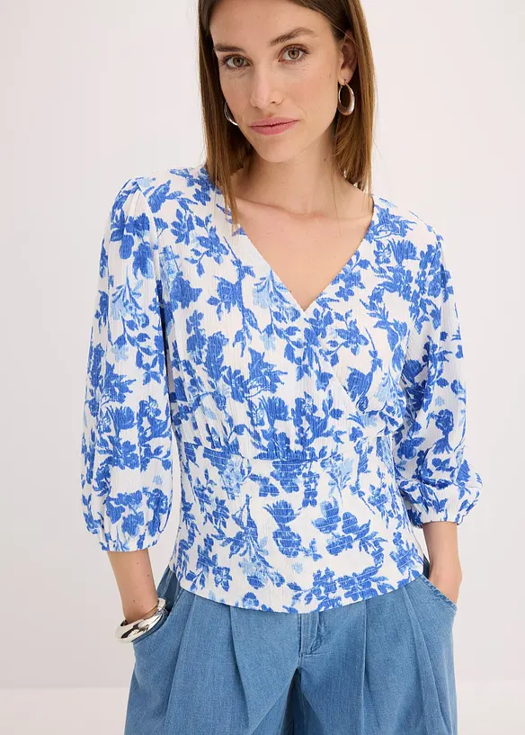 Maglia con inserto smock, bonprix