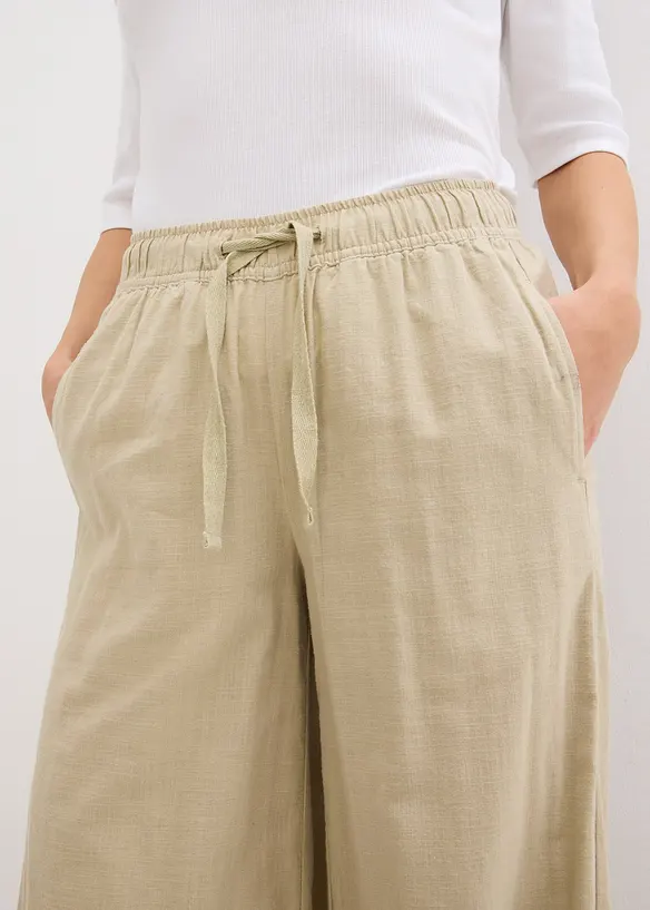 Pantaloni a palazzo in puro cotone, bonprix