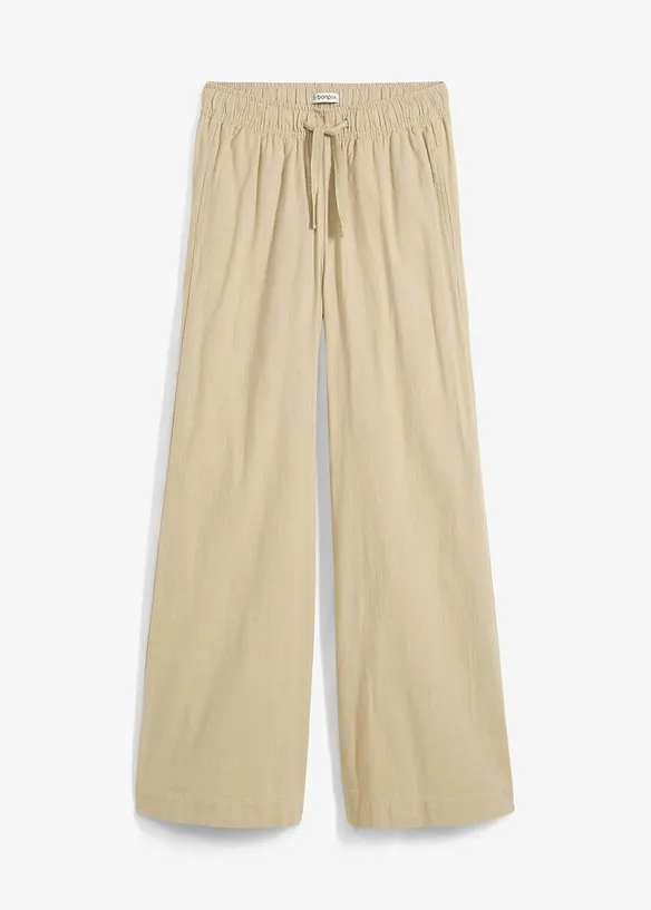 Pantaloni a palazzo in puro cotone, bonprix