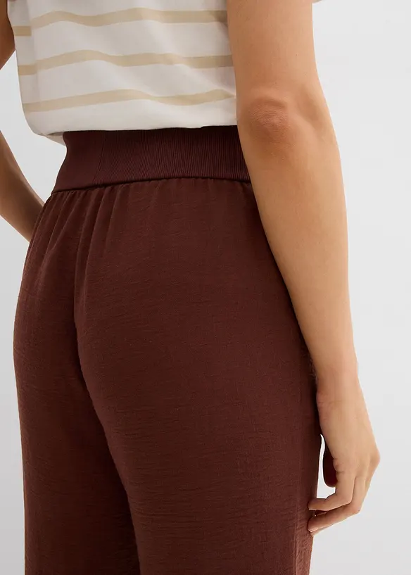 Pantaloni a palazzo con fascia a coste in vita, bonprix